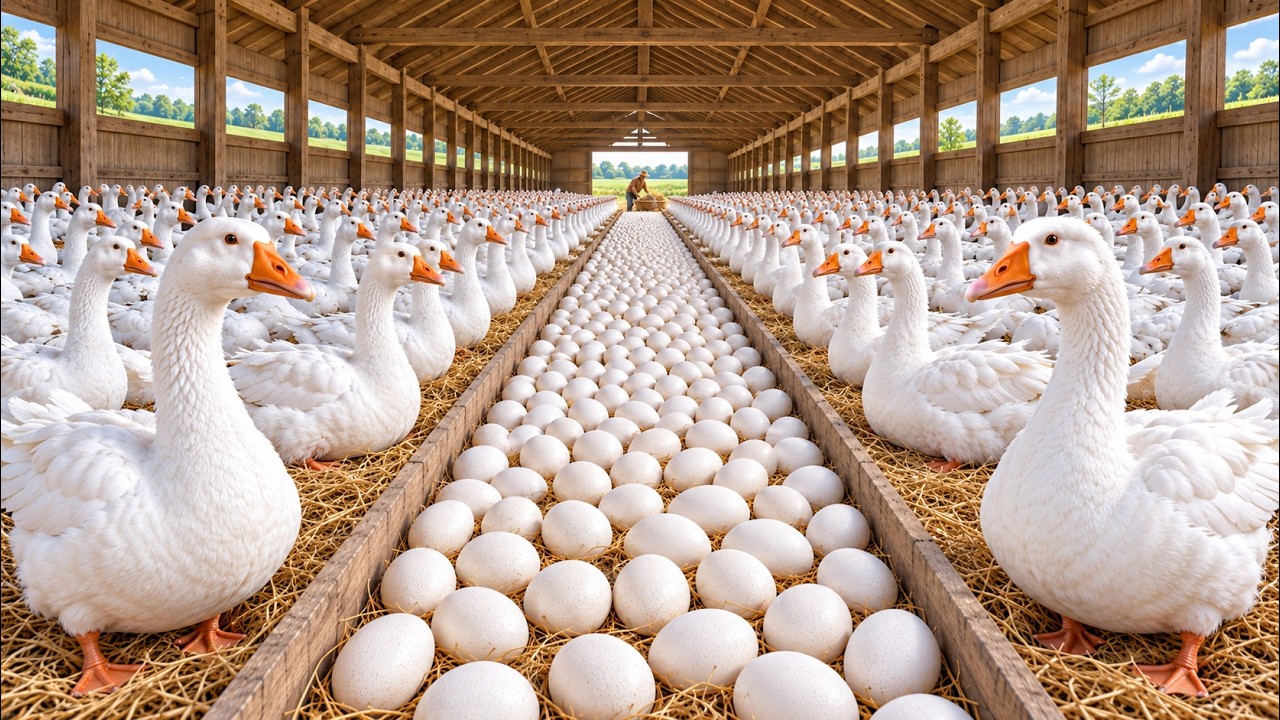 How Millions of Geese Are Raised & Turned Into Roast Goose, Foie Gras and Down | Full Process