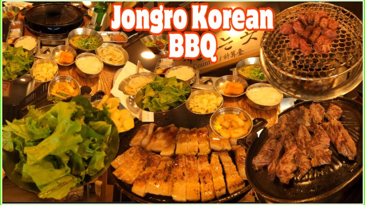 KOREAN BBQ AT JONGRO RESTAURANT NY KOREANTOWN life bbq Jongrorestaurant newyork 2022 YouTube