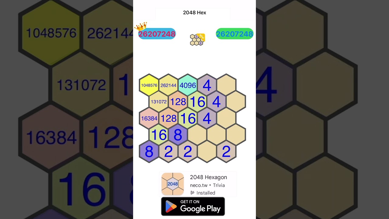 2048 Hexagon demo video (Portrait)