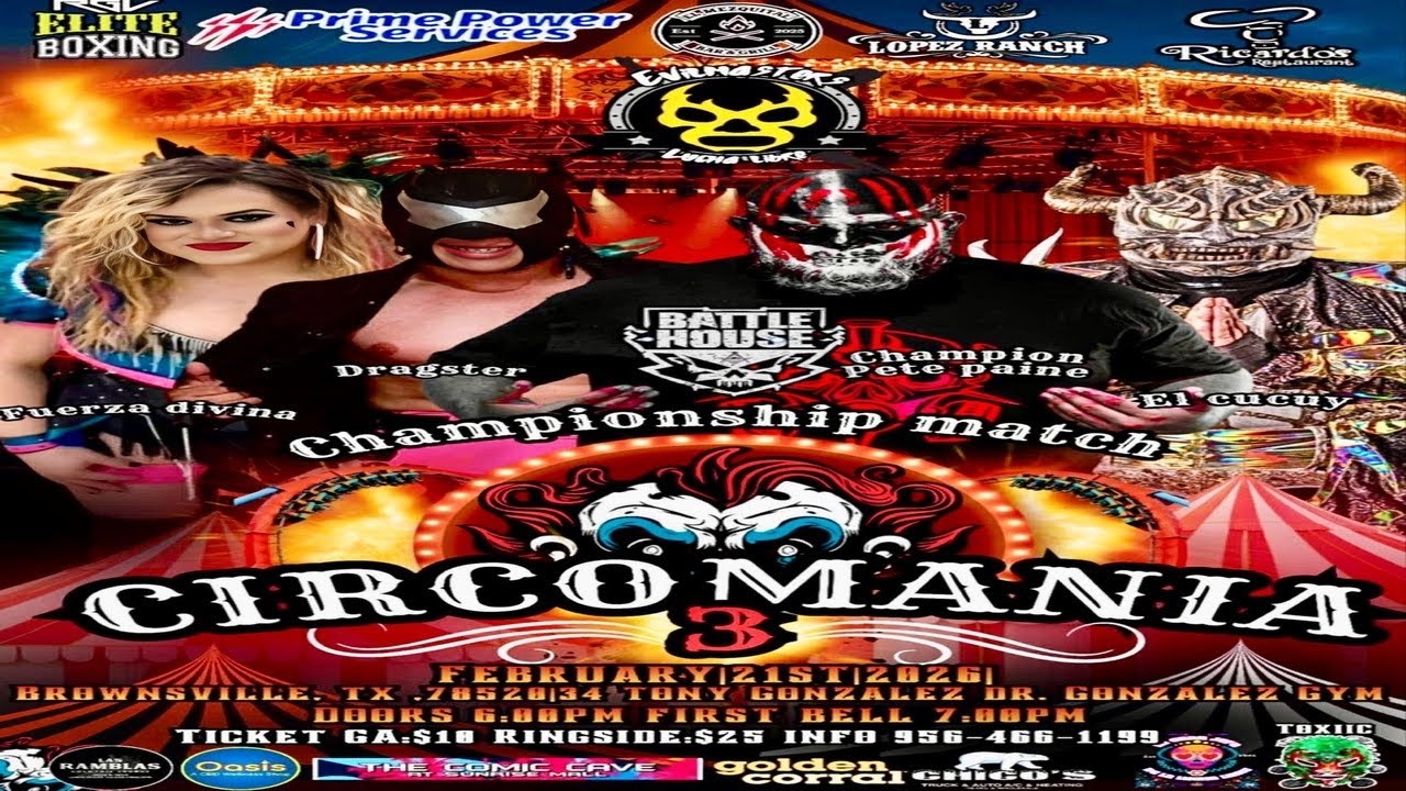 EvilMasters LuchafestRgv (CIRCOMANIA 3) Fuerza Divina vs Dragster vs Pete Paine (C) El Cucuy