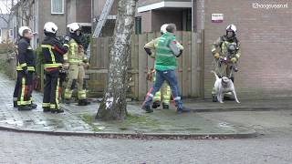 Hoogeveen  brand in woning na explosie 15-1-2020