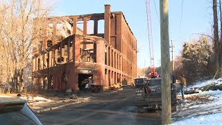 Demolition begins on burned down Vernon mill
