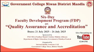 DAY 5  : 1 Sessoin : Six Day Faculty Development Program (FDP) : Government College Niwas