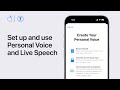 How to set up and use Personal Voice and Live Speech on iPhone and iPad | Apple Support