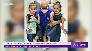 Twins thriving 5 years after separation surgery at Driscoll Children's Hospital