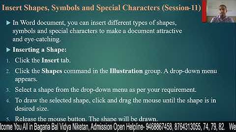 Insert shape, symbol and special character- 2