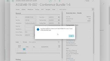 Dynamics 365 Business Central - How to Create an Assembly to Stock Assemble Order