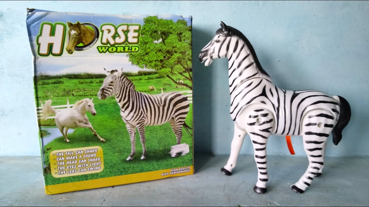battery opreted zebra toys unboxing ! animals zebra toy unboxing and review ! zebra horse YouTube