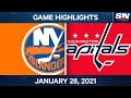 NHL Game Highlights | Islanders vs. Capitals - Jan. 28, 2021