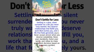 Don’t Settle for Less  | English Reading and Listening Practice #englishforbeginners