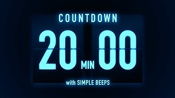 20 Minutes Countdown Timer 🔵 Flip Clock with Simple Beeps