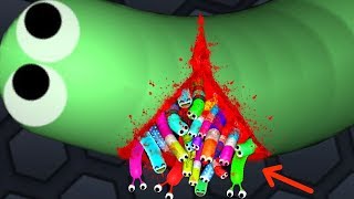 Slither.io 01 GIANT SNAKE vs 10000 INVASION SNAKES ! BEST TROLLING MOMENTS screenshot 5