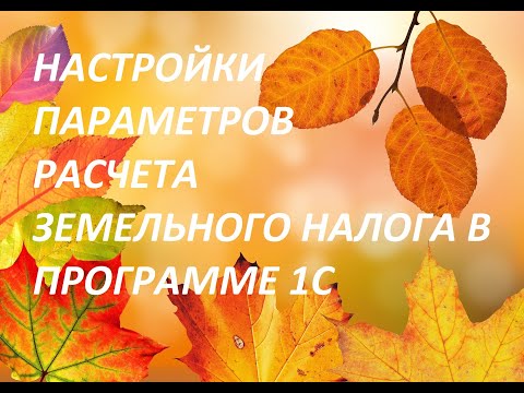 НАСТРОЙКИ ПАРАМЕТРОВ РАСЧЕТА ЗЕМЕЛЬНОГО НАЛОГА В ПРОГРАММЕ 1С