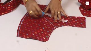 आंध्रा स्टाइल ब्लाउज कटिंग , Perfect Cross Cutting Blouse , Very Easy  tips