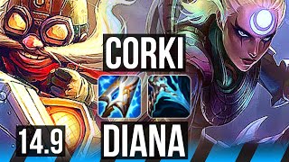 CORKI vs DIANA (MID) | Legendary, 12/3/6 | EUW Diamond | 14.9
