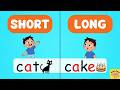 Long and Short Vowel Sounds | a e i o u | ai ee ie oa ue | Phonics For Kids