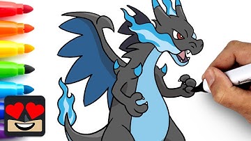 How To Draw Mega Charizard X | Pokemon