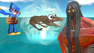 Rescue Huggy Wuggy from Eren Colossal Titan and Reach Evolution Gate - ARBS