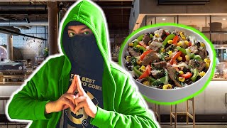 How To Make: M̶i̶c̶r̶o̶w̶a̶v̶e̶d̶ Fire Grilled Steak Bowl! (Green Hoodie Cooking)