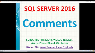 SQL Comments | sql best practices on comments
