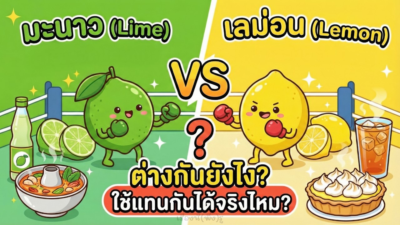 มะนาว กับ เลม่อน ต่างกันยังไง? ใช้แทนกันได้จริงไหม? ความลับรสเปรี้ยวที่หลายคนไม่รู้