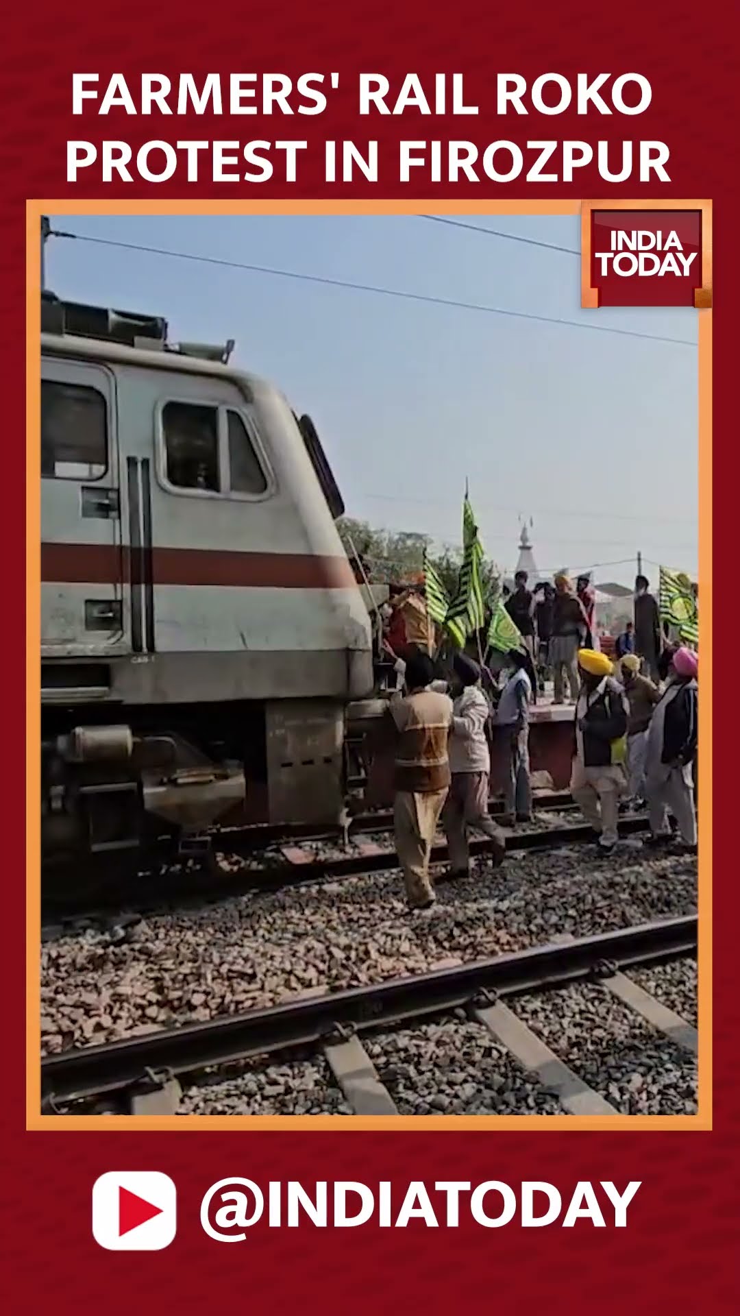 'Rail Roko' Protest: Farmers Stop Train For 3 Hours At Punjab #shorts #punjab #farmersprotest