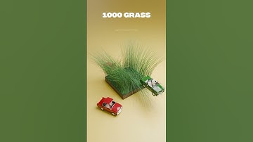Blender 3D Simulation | Driving Through 50,000 Grass Blades Physics Test