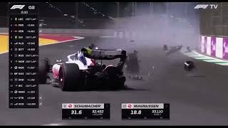 Mick Schumacher Saudi Arabia 2022 qualifying massive crash