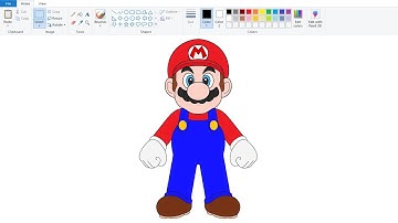 How to draw in Ms Paint | Drawing Super Mario in computer Paint | Super Mario Movie Drawing.