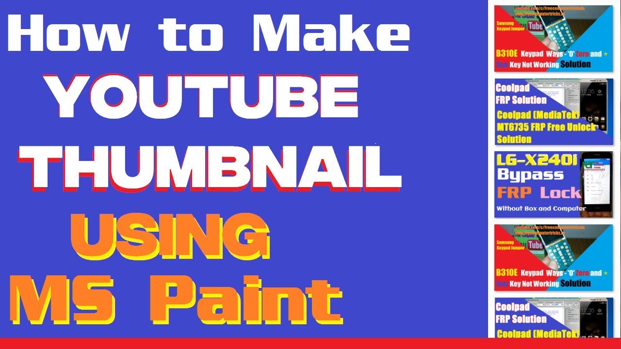 how to make a thumbnail for youtube on mspaint how to make a thumbnail for youtube on mspaint