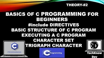 #INCLUDE | CHARACTER SET | TRIGRAPH CHARACTER | STRUCTURE & EXECUTION OF C PROGRAM IN HINDI THEORY-2