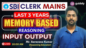 Last 3 Years INPUT-OUTPUT Memory Based Question MOT | SBI Clerk Mains 2025 | Mr.SK sir