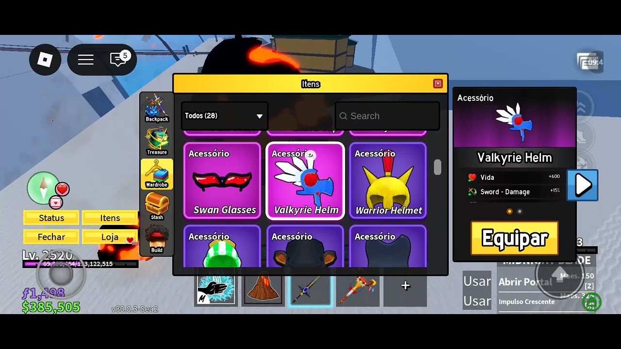 Jogando block fruit.