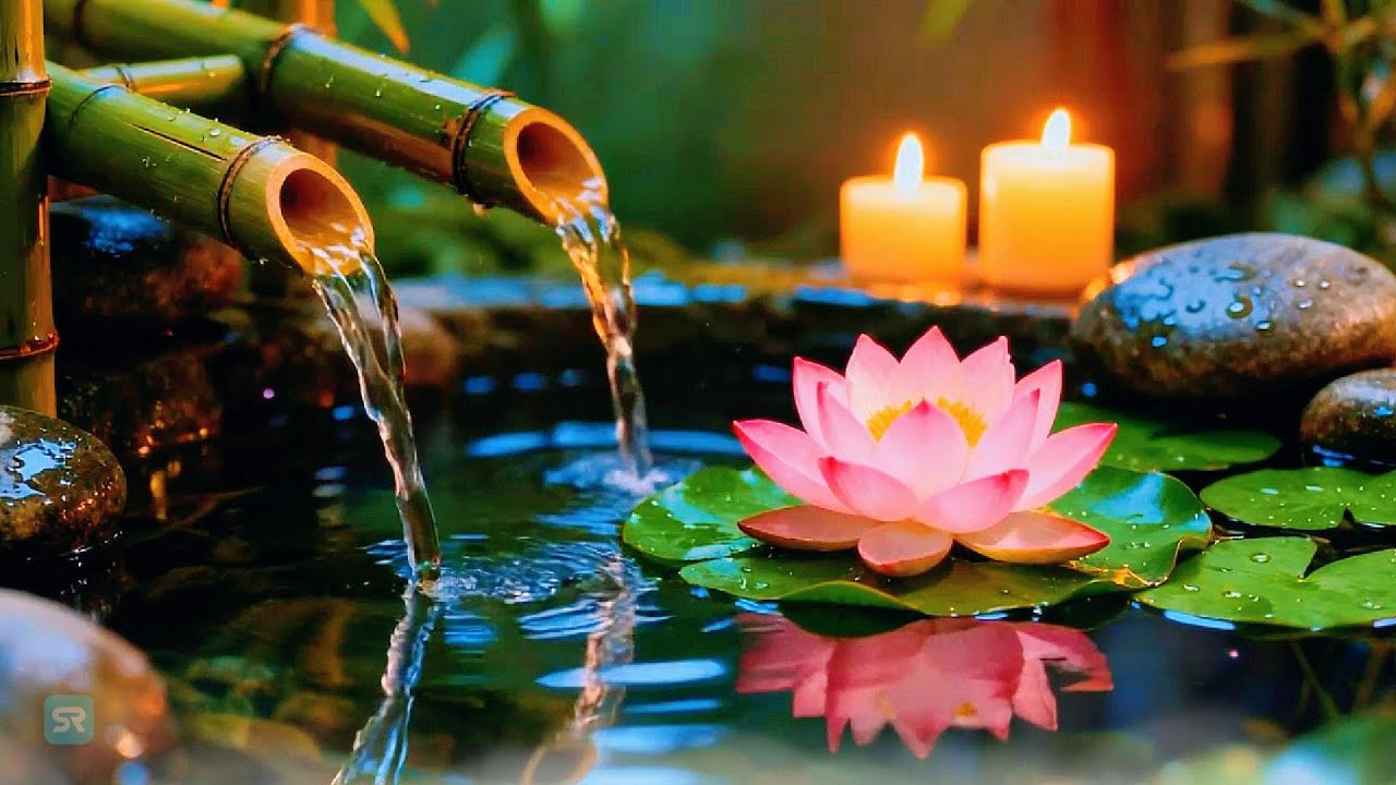 Relaxing Piano & Bamboo Water Sounds | Meditation, Sleep, Study, Relax