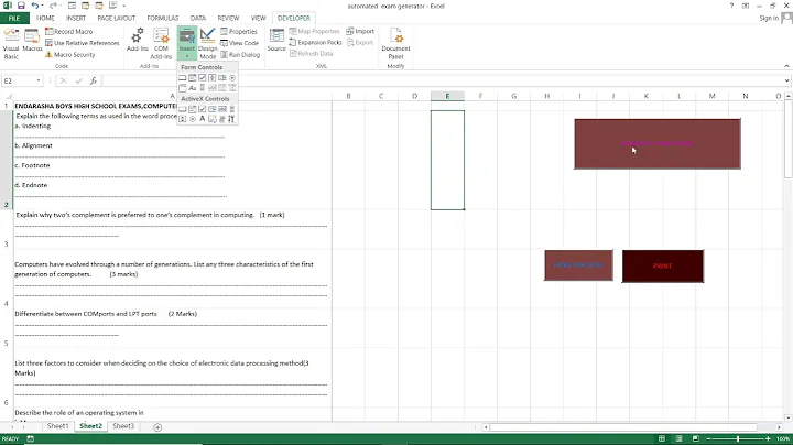 Build an Automatic Exam Generator in Excel