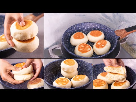 BUN BREAD IN FRY PAN | EGGLESS & WITHOUT OVEN | BURGER BUN IN FRY PAN | BUN BREAD IN STOVE |