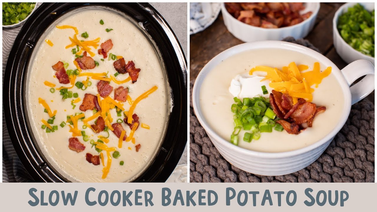 Slow Cooker Loaded Baked Potato Soup - The Magical Slow Cooker