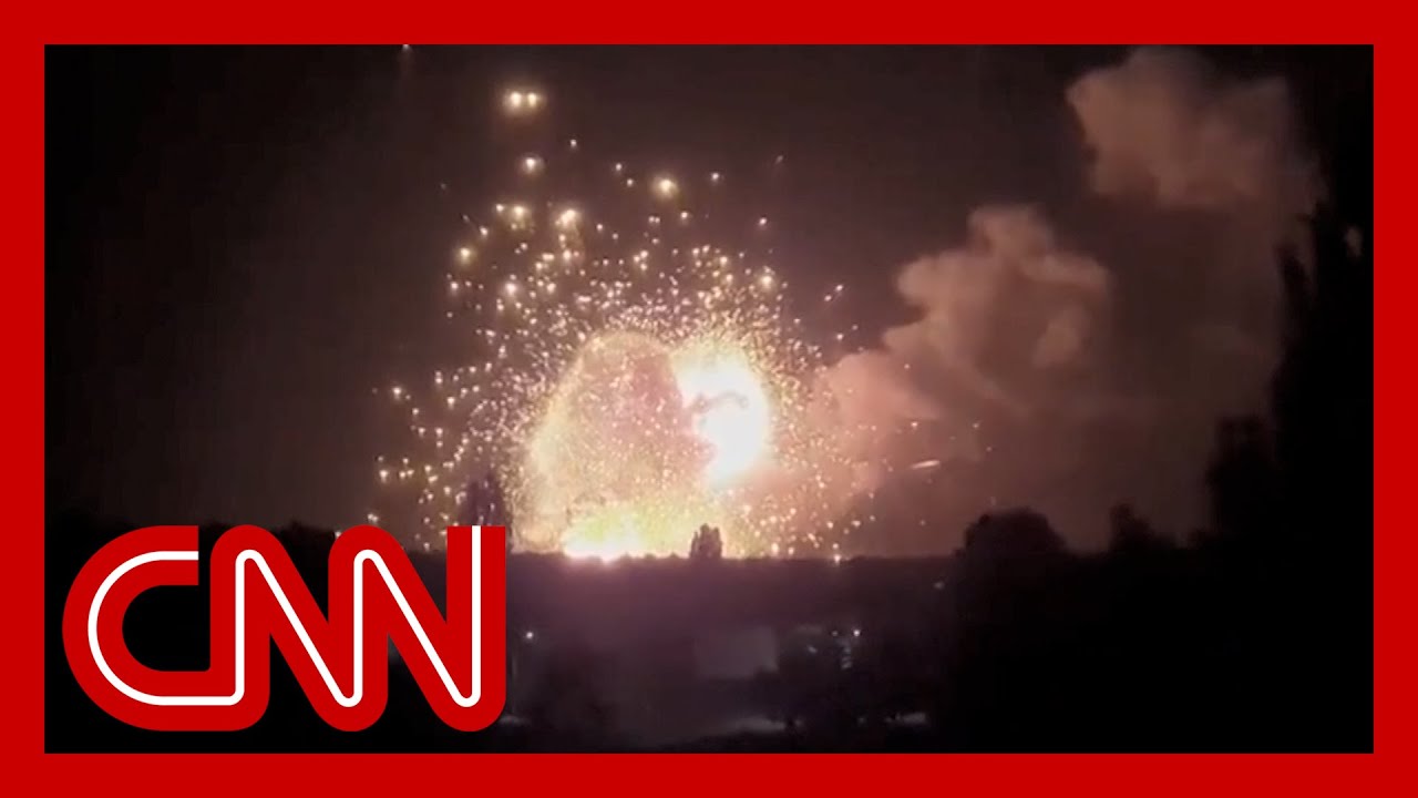 ⁣Video shows explosions rocking Russian-occupied town