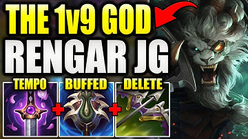 RENGAR JUNGLE IS A MONSTER AT 1v9 CARRYING SOLO Q GAMES! (27 KILL BANGER)