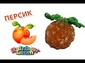 Персик из резинок на рогатке. Фрукты из резинок | Peach Rainbow Loom Bands