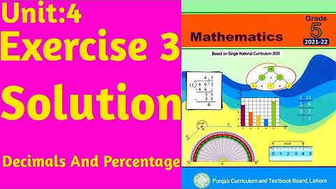 Exercise 3 Solution|unit 4|Decimals And Percentage|Class 5 New Mathematics Book|@skmathematica8