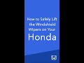 How to use Honda Wiper Maintenance Mode