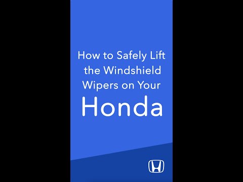 How to use Honda Wiper Maintenance Mode