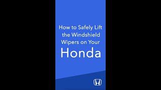 How to use Honda Wiper Maintenance Mode