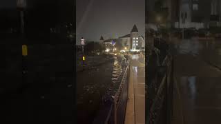 Fox River completely overflowing with raging waters