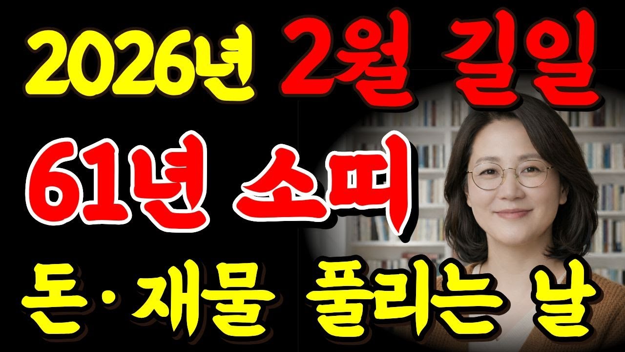 ✨묵은 복, 2월에 터집니다✨61년 소띠 재물운 열리는날✨#1961년소띠#소띠운세#2026년2월운세#65세운세#황금소#띠별운세#재물운#금전운#61소띠말년운#신축년운세#황금소신년운세