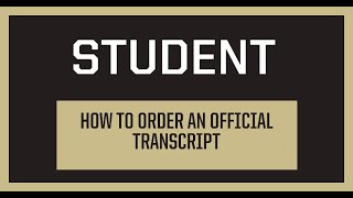 How to Order an Official Transcript