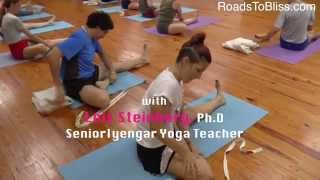 Janu Sirsasana with Lois Steinberg, Ph.D. Certified Iyengar Yoga Teacher Advanced 2