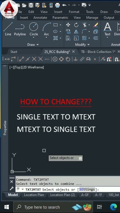 How to Change Mtext To Single Line Text | AutoCAD Tips | #shorts - YouTube