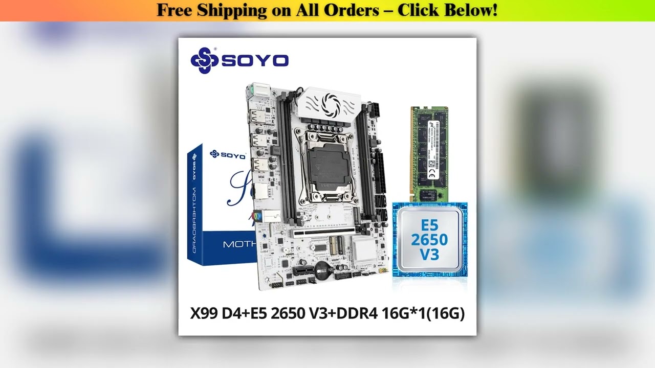 SOYO X99 Gaming Motherboard Kit with Xeon E5 2650 V3 CPU & DDR4 16G*1 2133MHz Memory NVME PCIE3.0